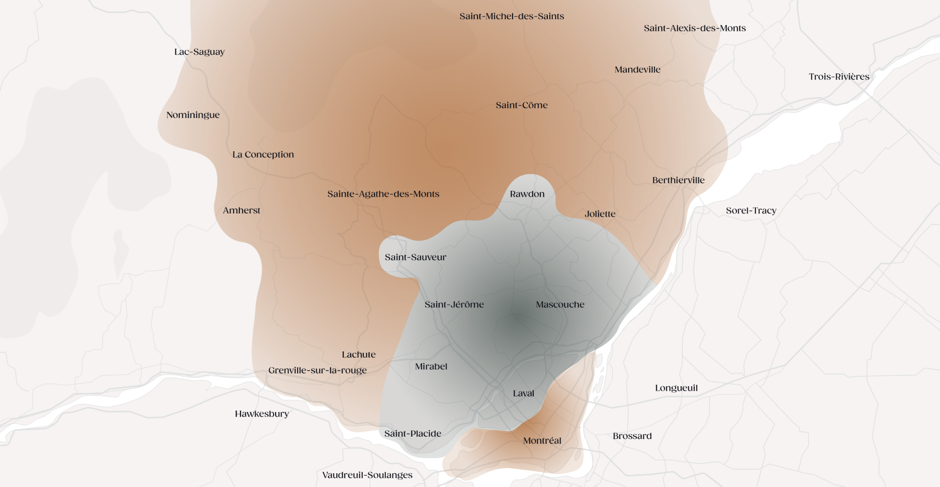 Map des villes et du territoire desservi de crémation epilogue